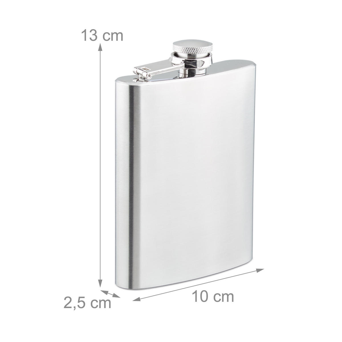 FLACHMANNSET Silber Edelstahl 7-teiliges-Set 200 ml - Silberfarben, Metall (10/13/2.5cm) - Relaxdays