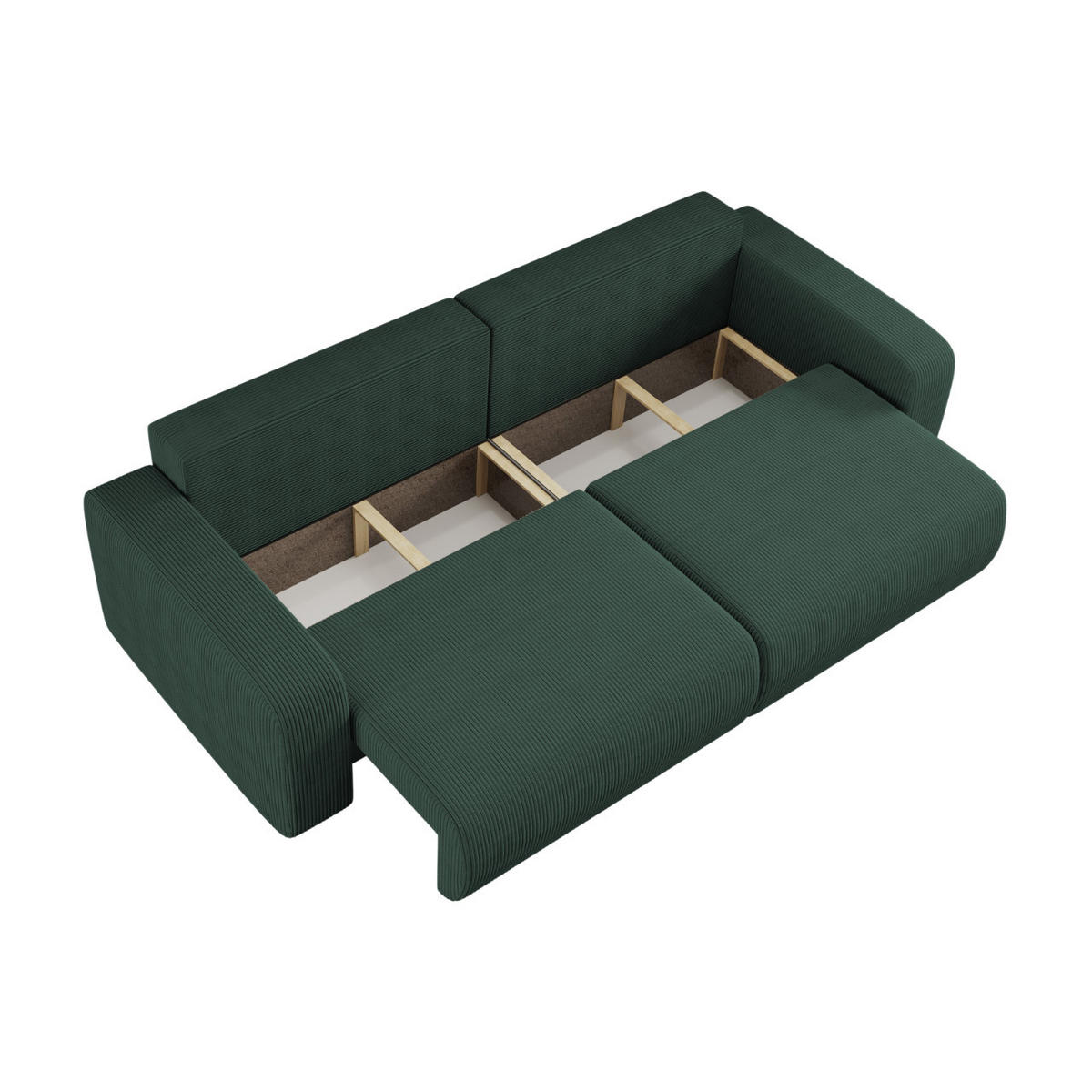 SCHLAFSOFA MILANO und Bettkasten Stoff Poso Grün - Grün, Holz (246/83/98cm) - Kaiser Möbel