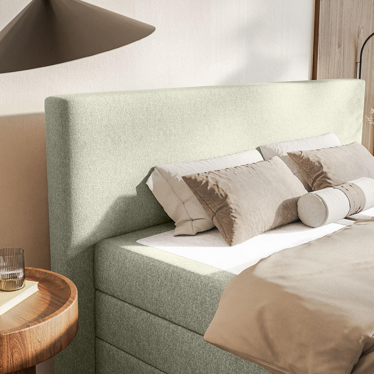 BOXSPRINGBETT VELIPOJA EASY CLEAN 160x200 cm, Creme - Creme, Textil (160/200cm) - Fedve