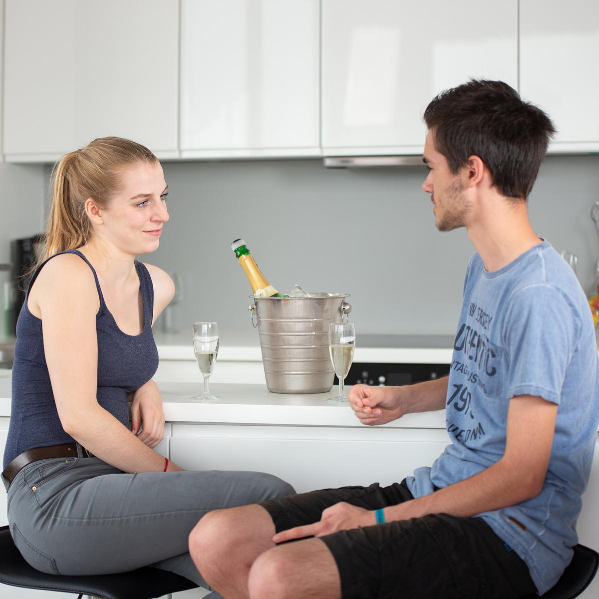 SEKTKÜHLER - Silberfarben, Metall (21.5/20.5cm) - Relaxdays