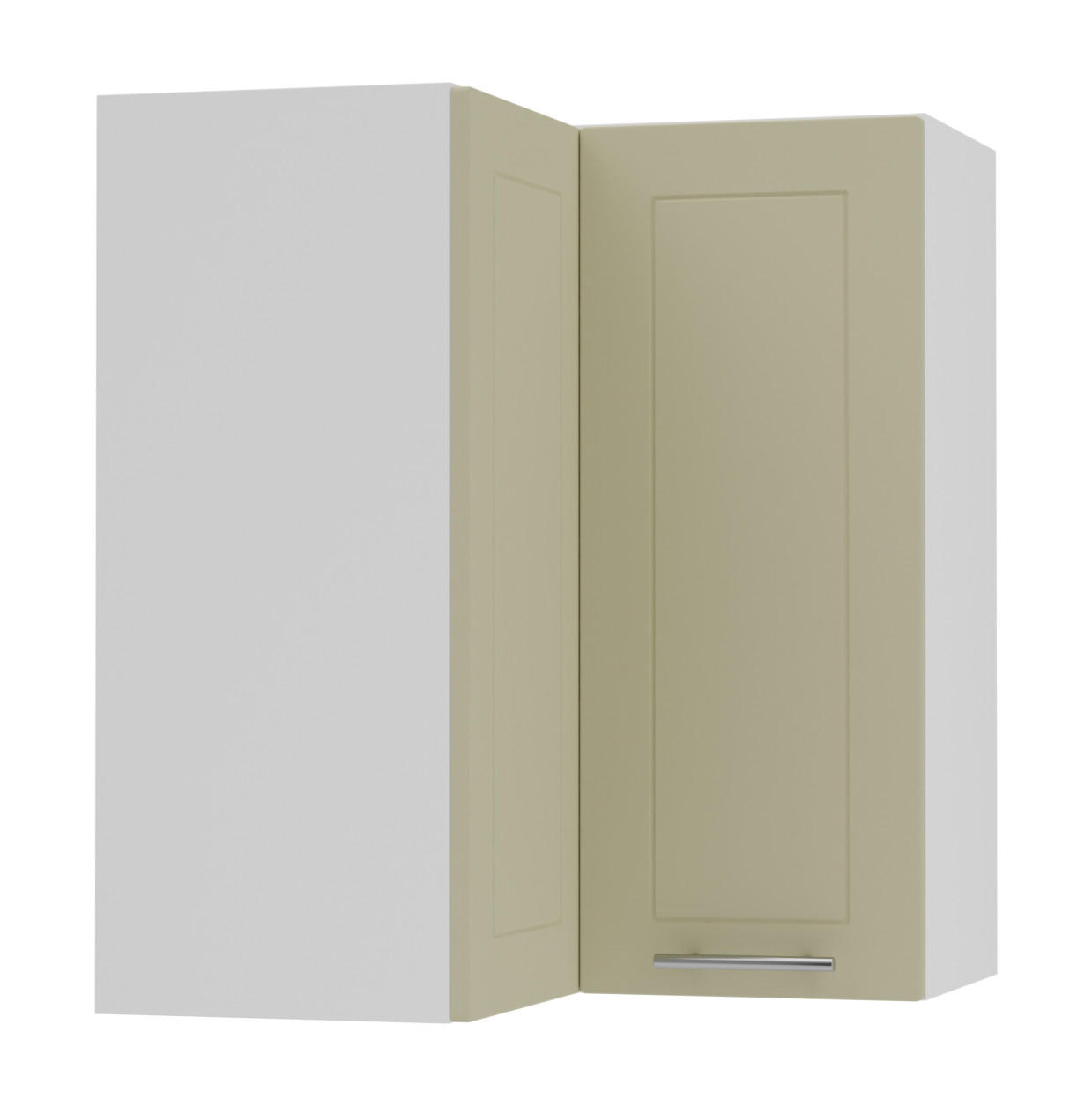 ECKHÄNGESCHRANK Kvantum W12/60 Vanille Matt / Weiß Matt 60 / 60 / 72cm - Creme/Weiß, Holz/Holzwerkstoff (60/72/60cm) - Feldmann-Wohnen
