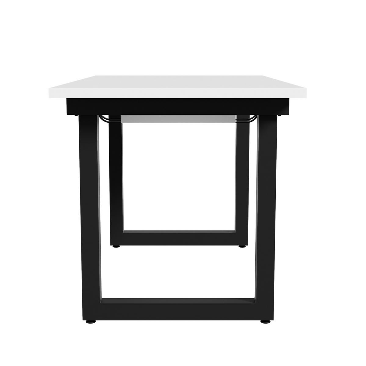 JÍDELNÍ stůl, 140/180/80/75 cm, MDF, bílá/černá, rozkládací - bílá, kompozitní dřevo (180/80/75cm) - BEAOK