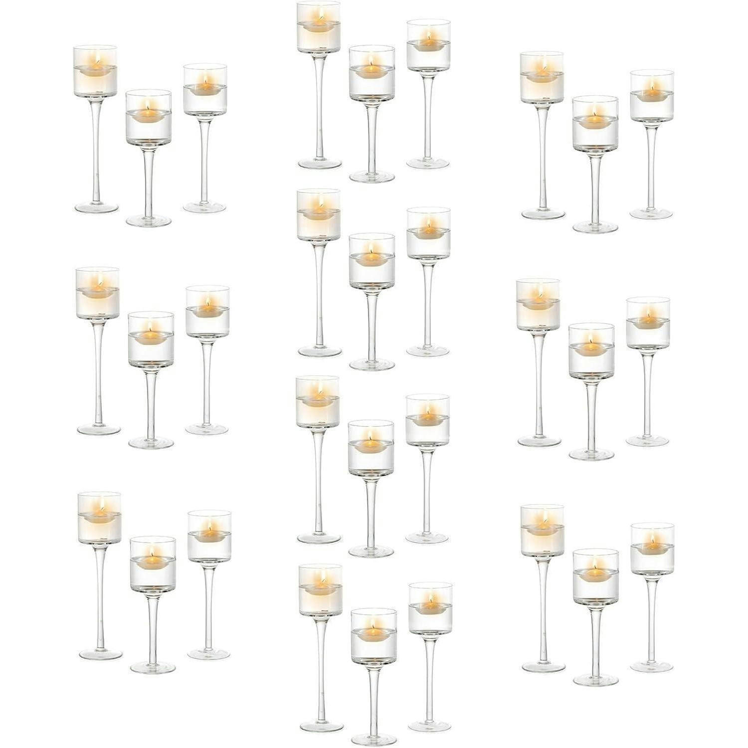 TEELICHTHALTER 30er Set Glas 20/23/26cm Farblos - Transparent, Glas (7/25.9/7cm)
