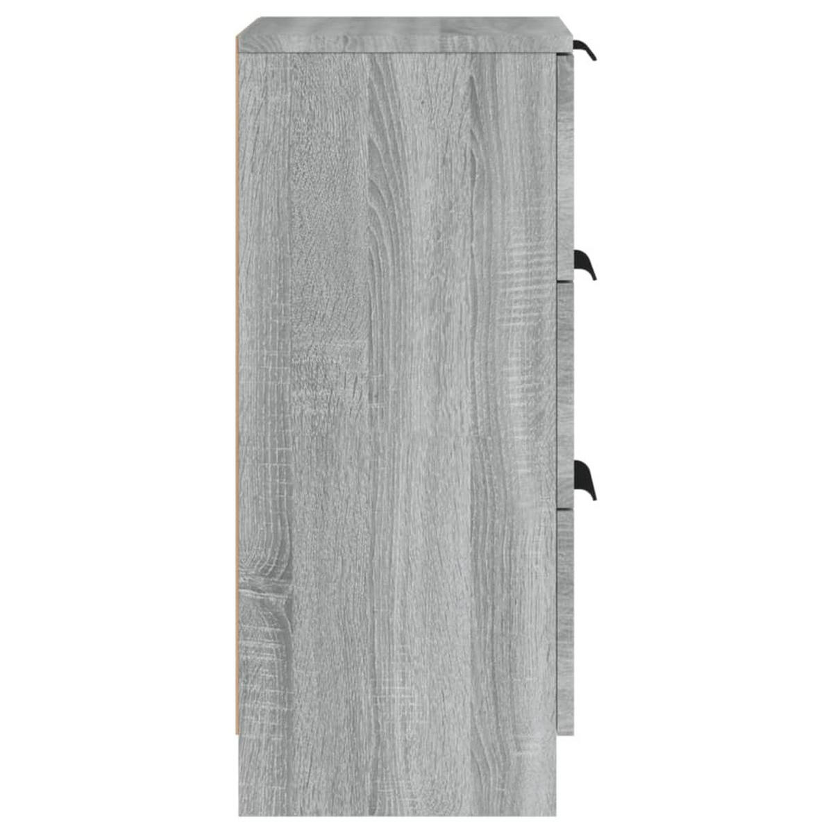 SIDEBOARD mit 3 Schubladen 30/30/70 cm aus Holzwerkstoff Grau Sonoma Dekor - Silbereichenfarben, Holz (30/70/30cm) - vidaXL
