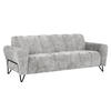 3-SITZER SOFA Volare mit Metallbeinen hellgrau - Hellgrau/Schwarz, Textil/Metall (220/83/98cm) - Beautysofa