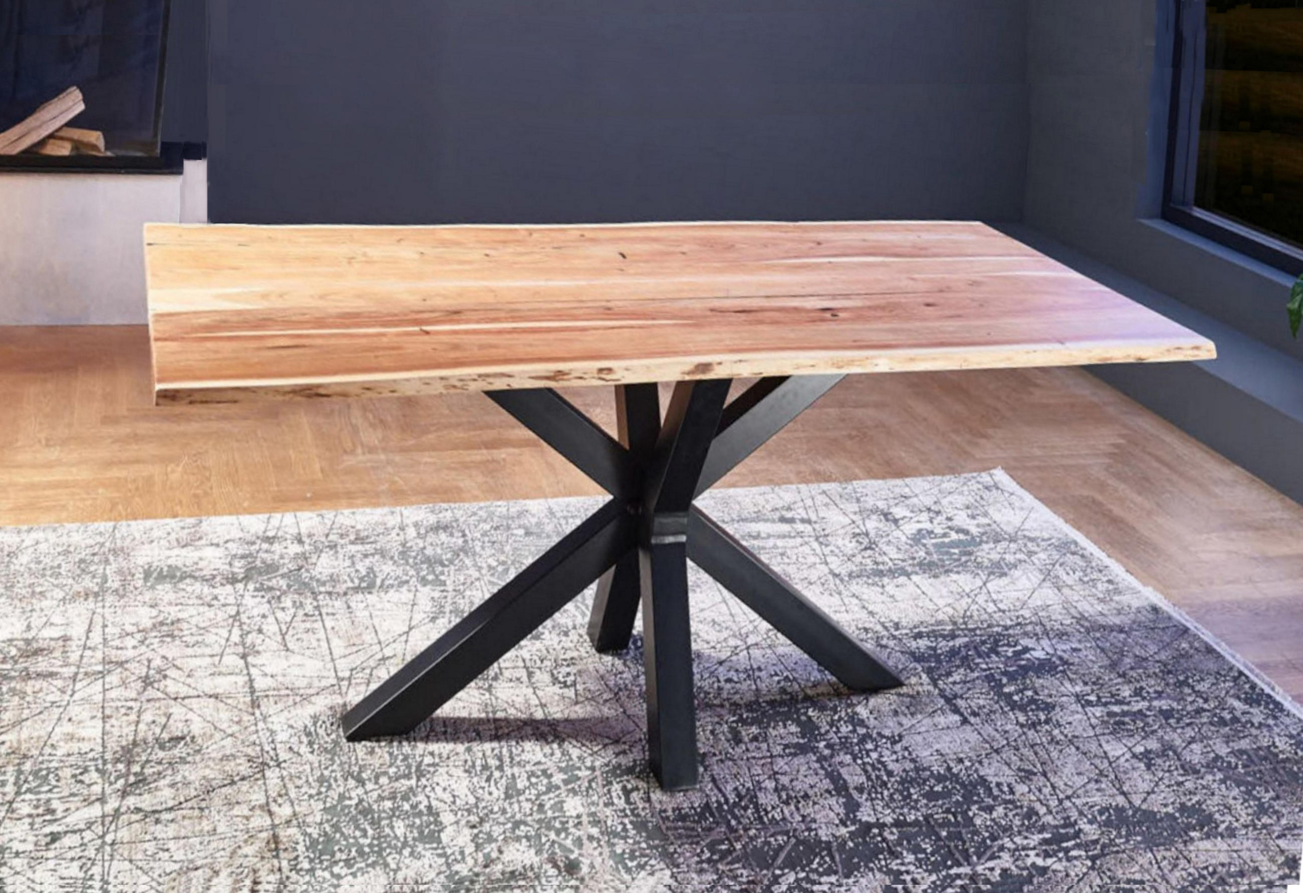 ESSTISCH FELINA - Beige/Schwarz, Holz/Metall (85/160/76cm) - SAM