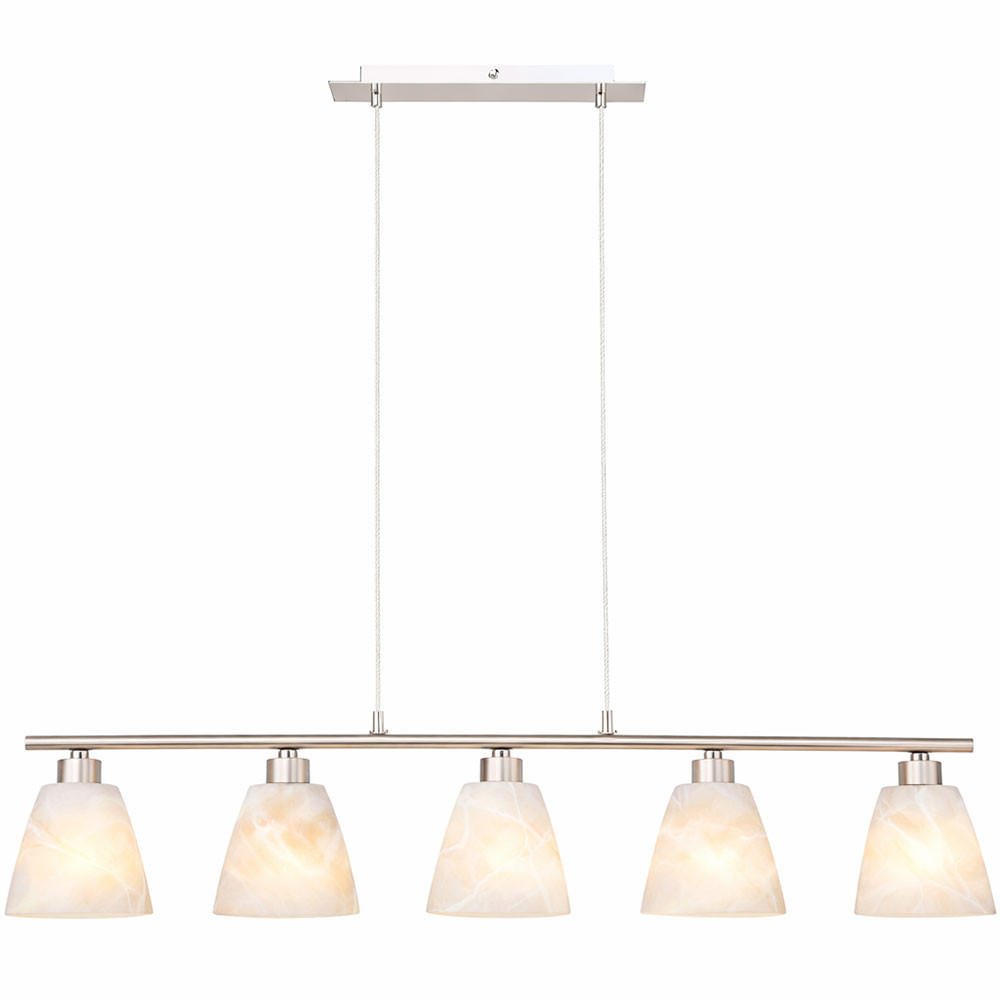 HÄNGELEUCHTE Metall Glas Alabaster Silber - Silberfarben, Glas (93/13/120cm)