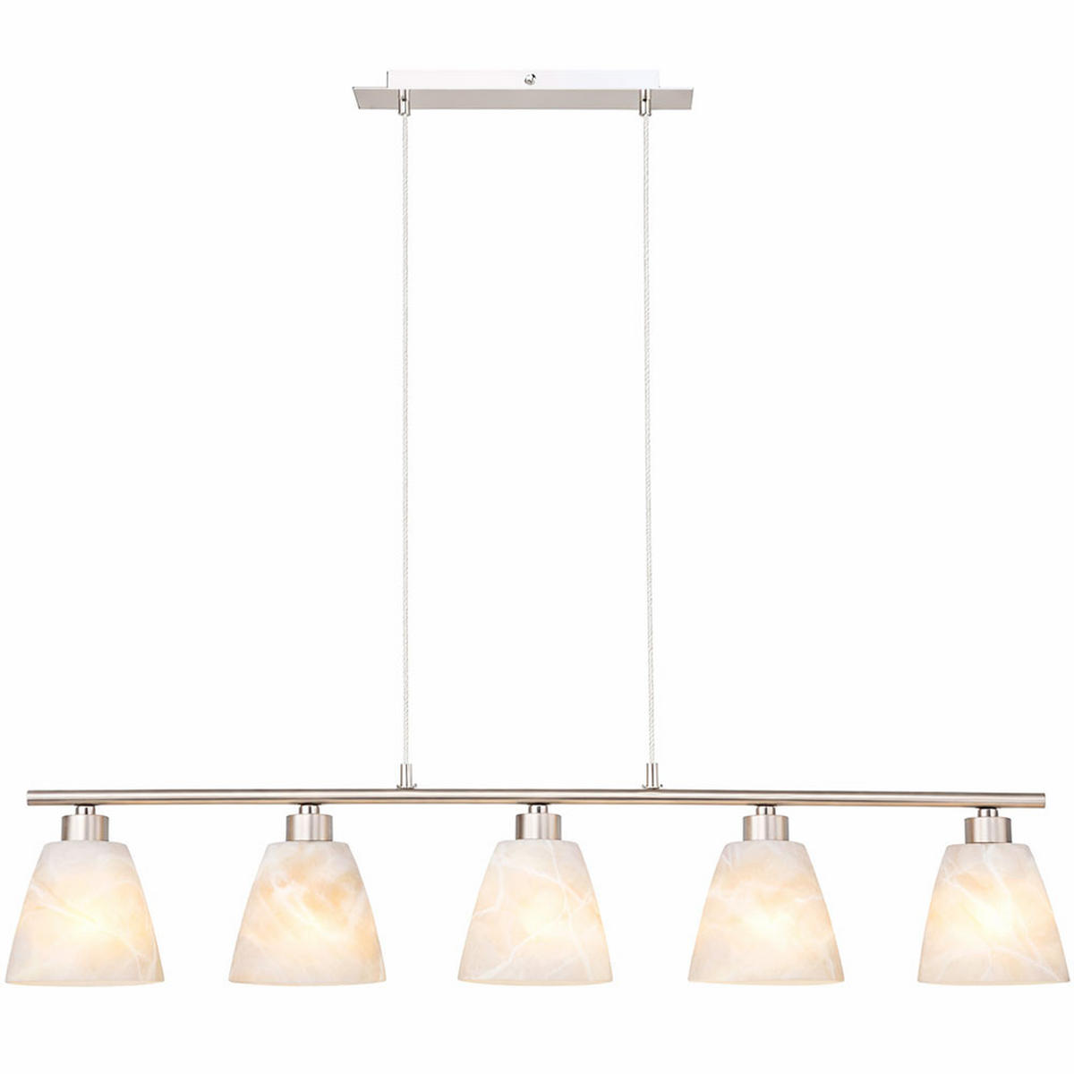 HÄNGELEUCHTE Metall Glas Alabaster Silber - Silberfarben, Glas (93/13/120cm)