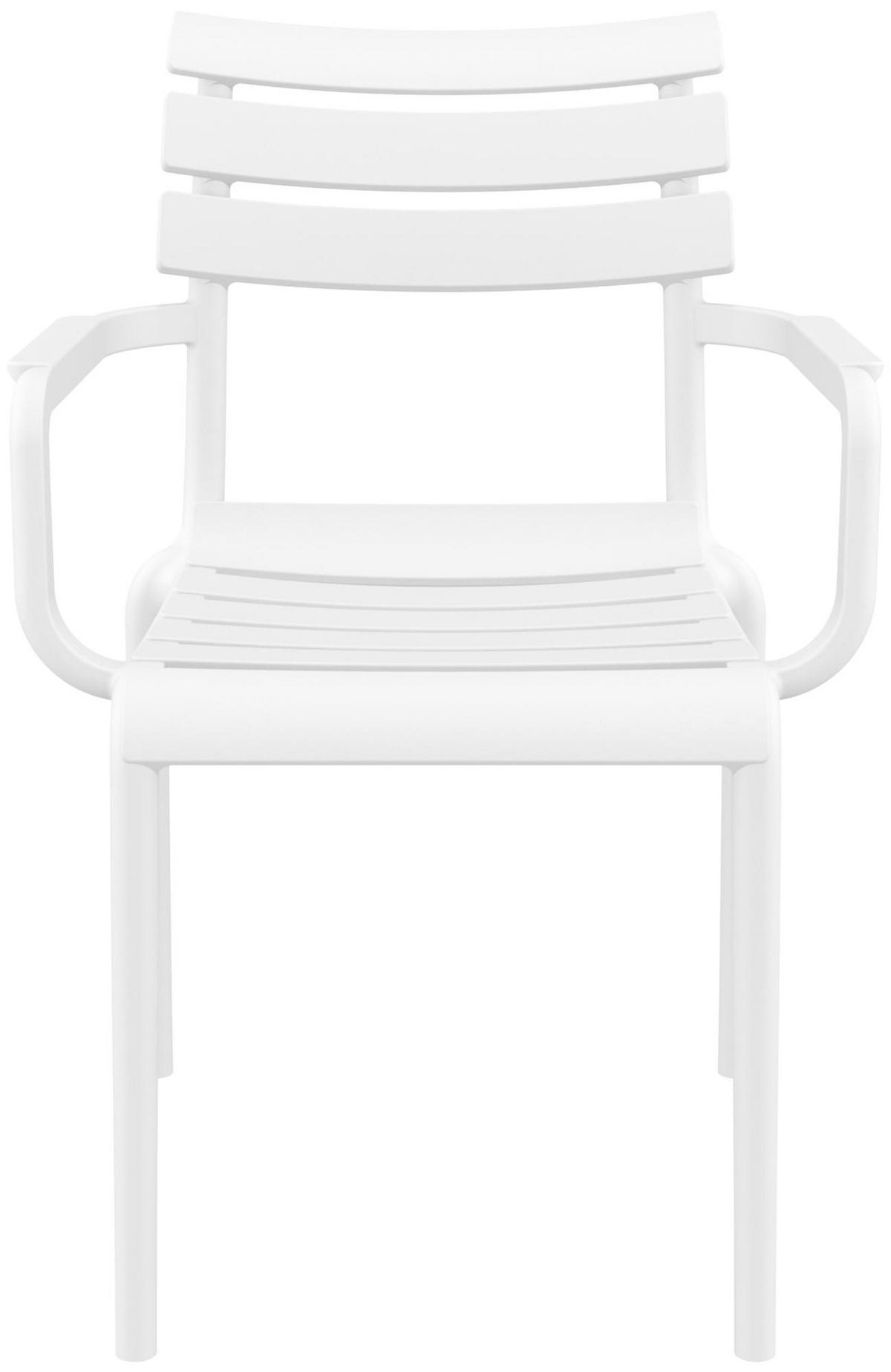 GARTENSTUHL Lars 4er Set 58x59x85cm Kunststoff Weiß Stapelstuhl - Weiß, Kunststoff (58/85/59cm) - DELUKE