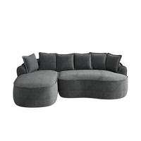 3-SITZER Sofa 252x164x67 cm aus Chenille-Stoff rahmenlos multifunktional, grau - Grau, Textil (164/67/252cm)