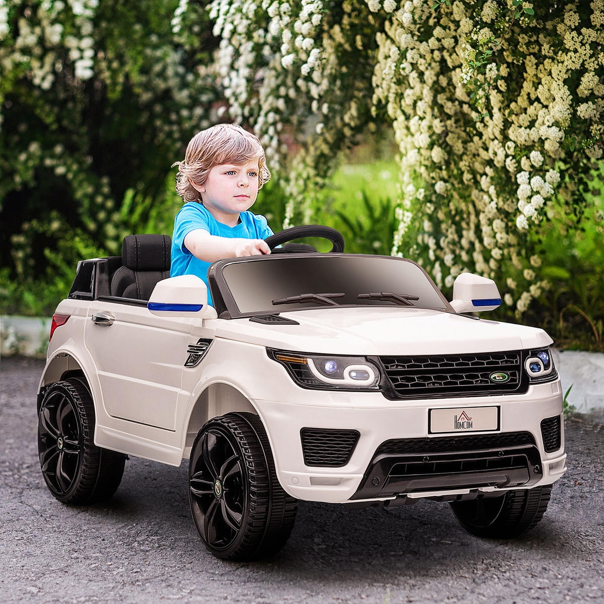 ELEKTRO-KINDERAUTO DE-13048 2 Motoren Weiß - Weiß, Kunststoff (110/68/52cm) - ComfortXL