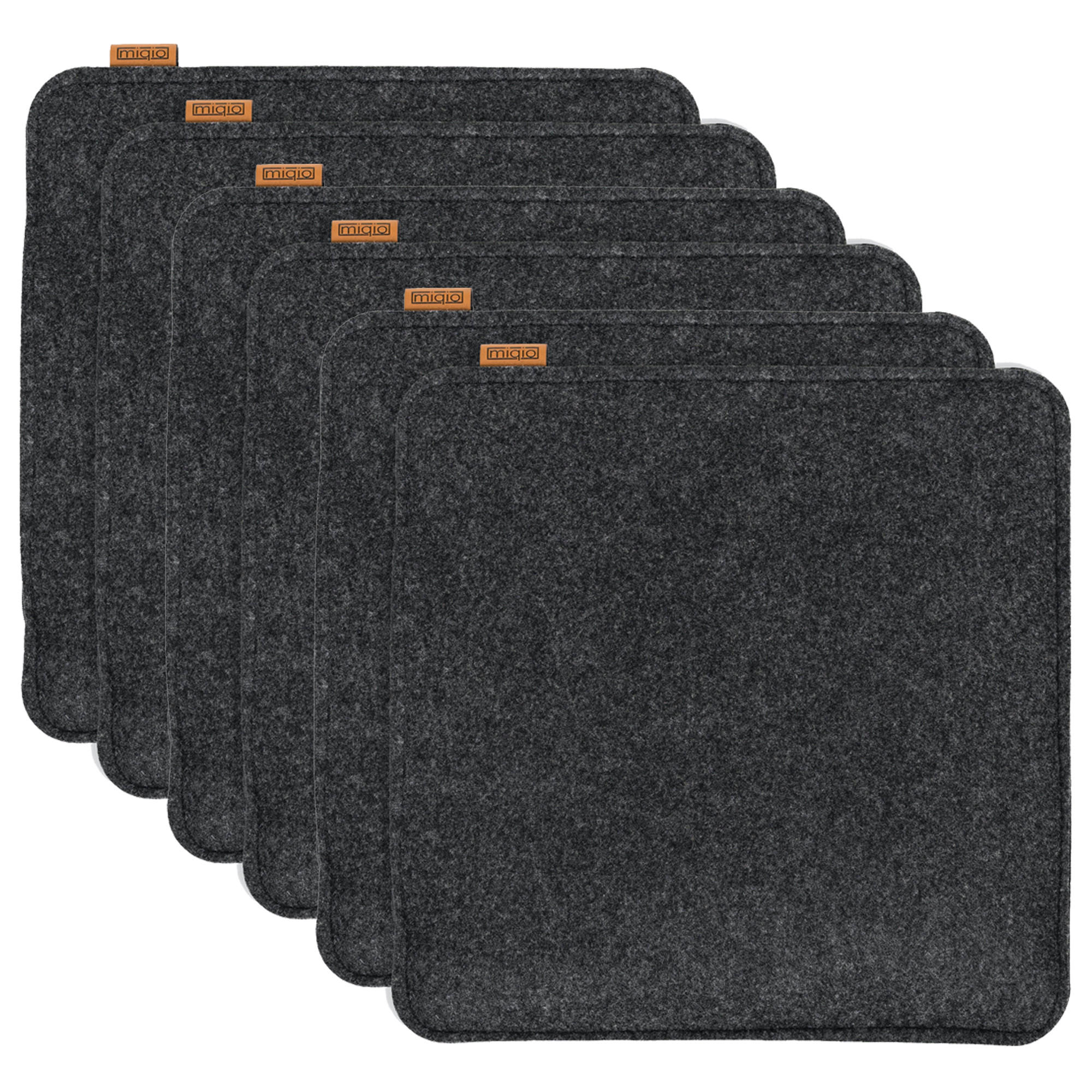 SITZKISSEN mit Antirutschnoppen 6er-Set - Dunkelgrau, Textil (40/40/2cm) - Miqio Design
