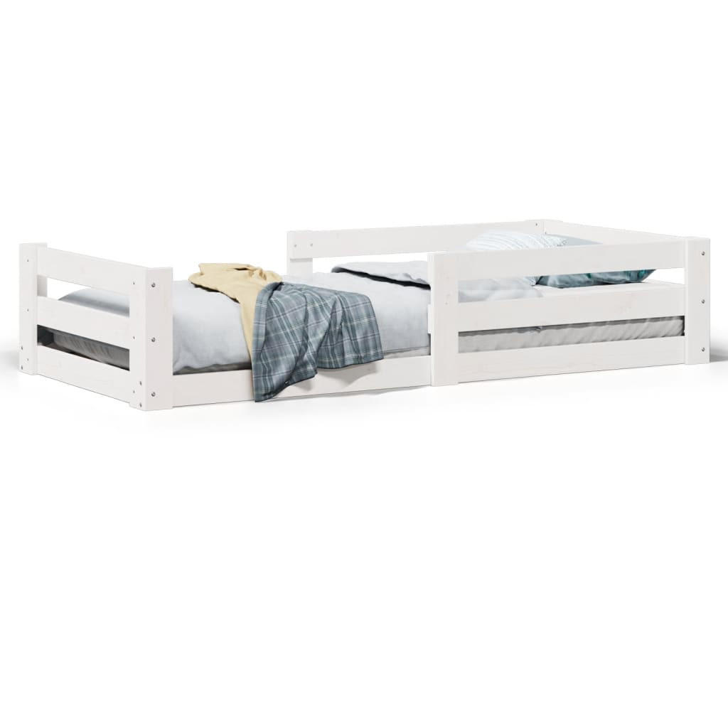 MASSIVHOLZBETT Ohne Matratze Weiss 80/200 Cm Kiefernholz - Weiß, Holz (80/200cm) - vidaXL