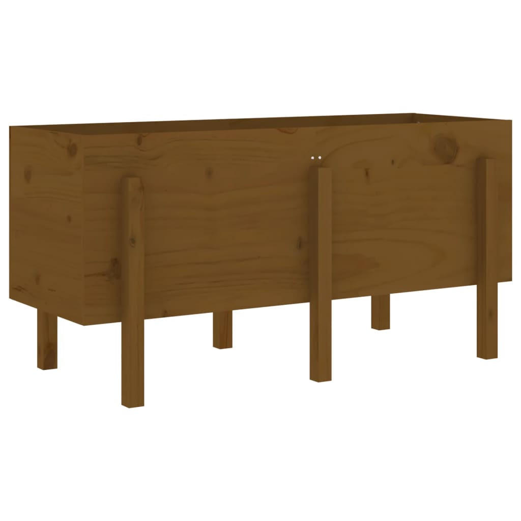 HOCHBEET Honigbraun 121x50x57 cm Massivholz Kiefer - Dunkelbraun, Holz (50/57/121cm) - furnicato
