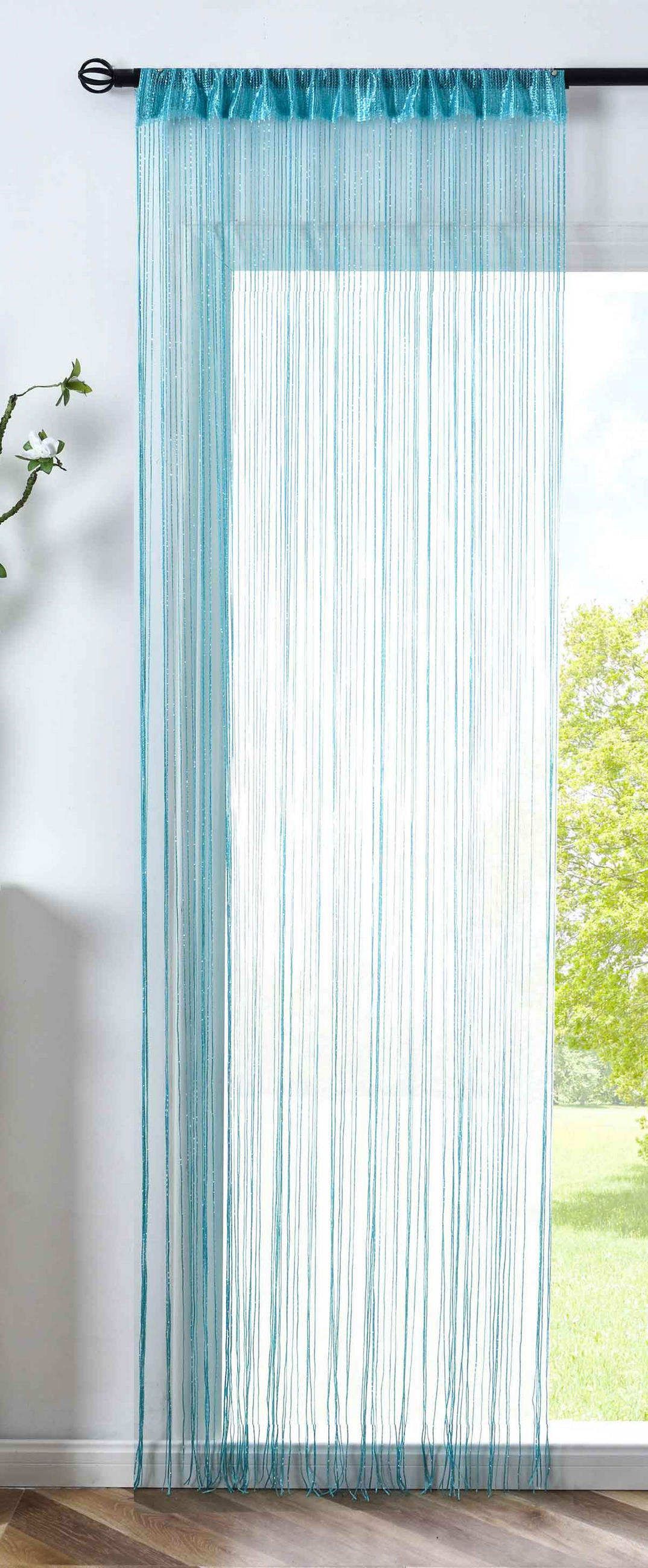 FADENGARDINE Shanghai HxB 230x100 cm Türkis Lurex - Türkis, Textil (100/230cm) - Gardinenbox