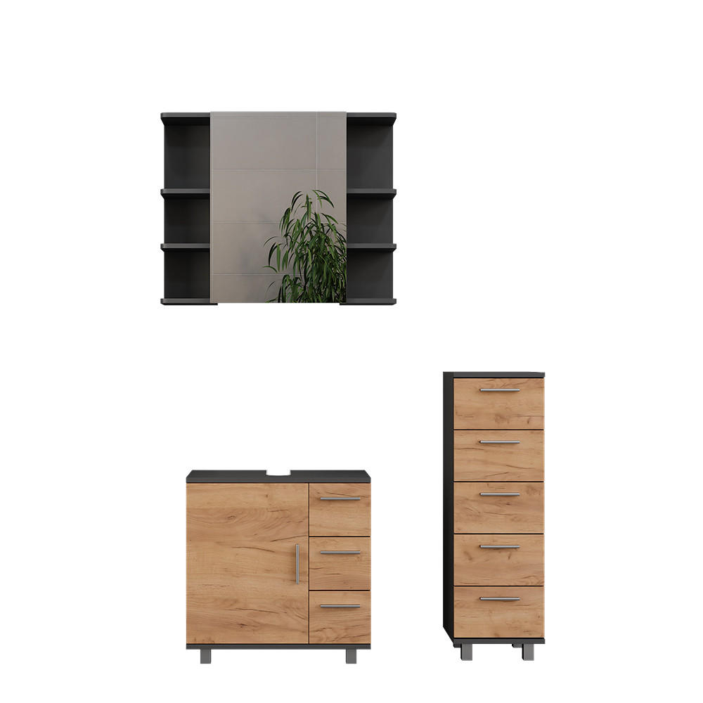 Honigeiche/Anthrazit, Holzwerkstoff (60.2/60.8/33cm) - Vicco