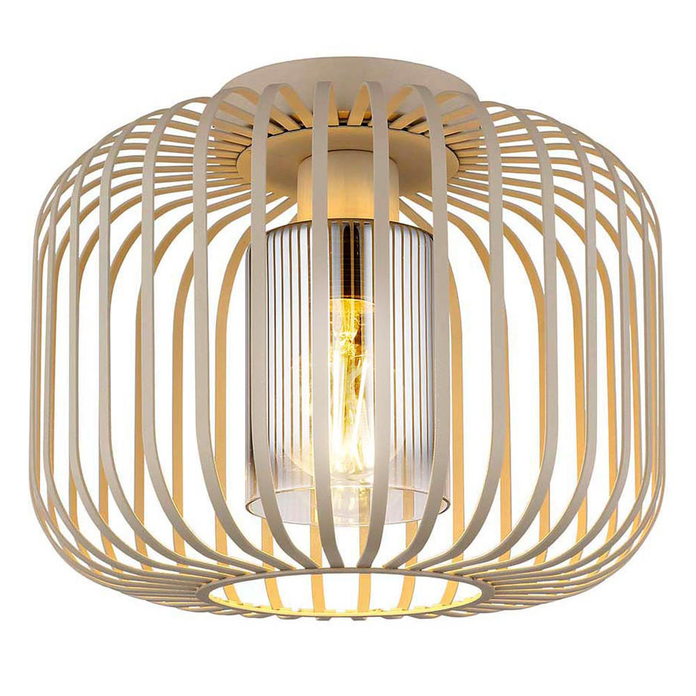 DECKENLEUCHTE Metall Rauchglas Grau - Grau, Glas (28/28/23cm) - Globo Lighting