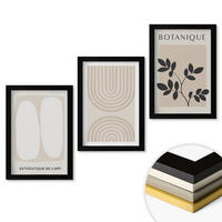 WANDBILDER 3er-Set - 20x30 cm Schwarzer Rahmen - Boho-Pflanzenposter - Schwarz, Kunststoff (20/30cm) - ArtPrintCave