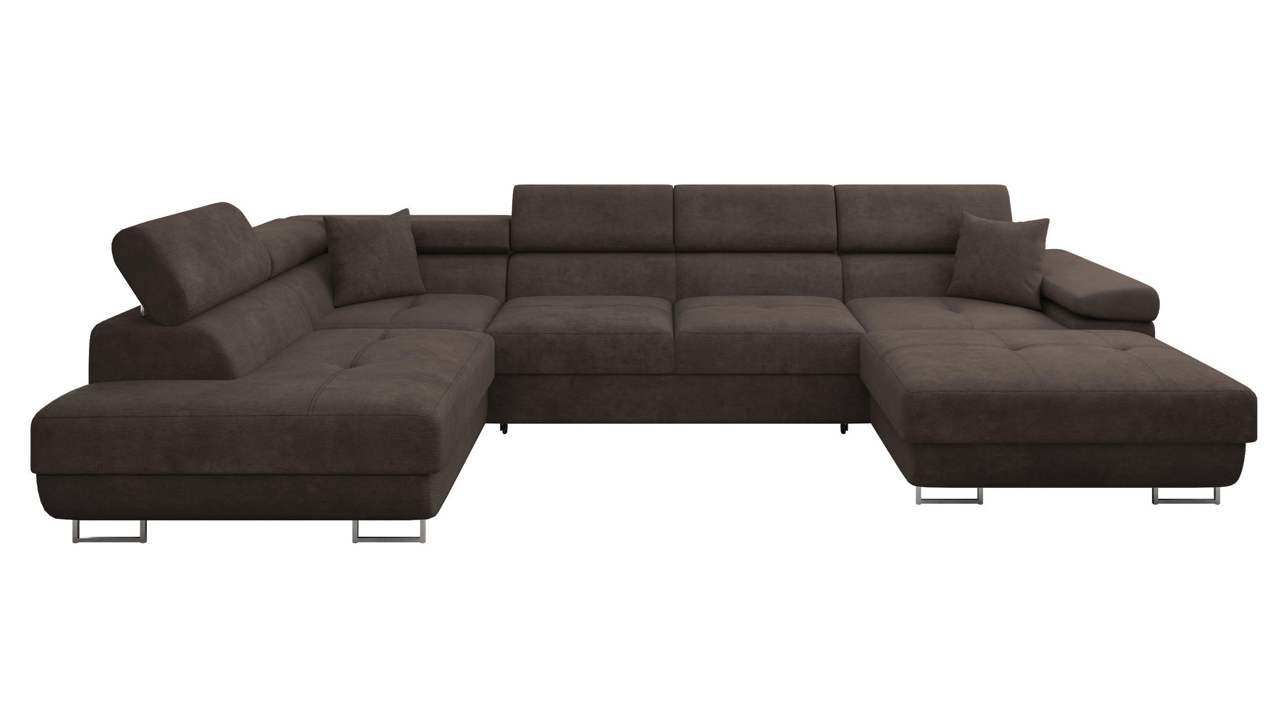 Mirjan24 Wohnlandschaft Dunkelbraun 346x90x203 cm