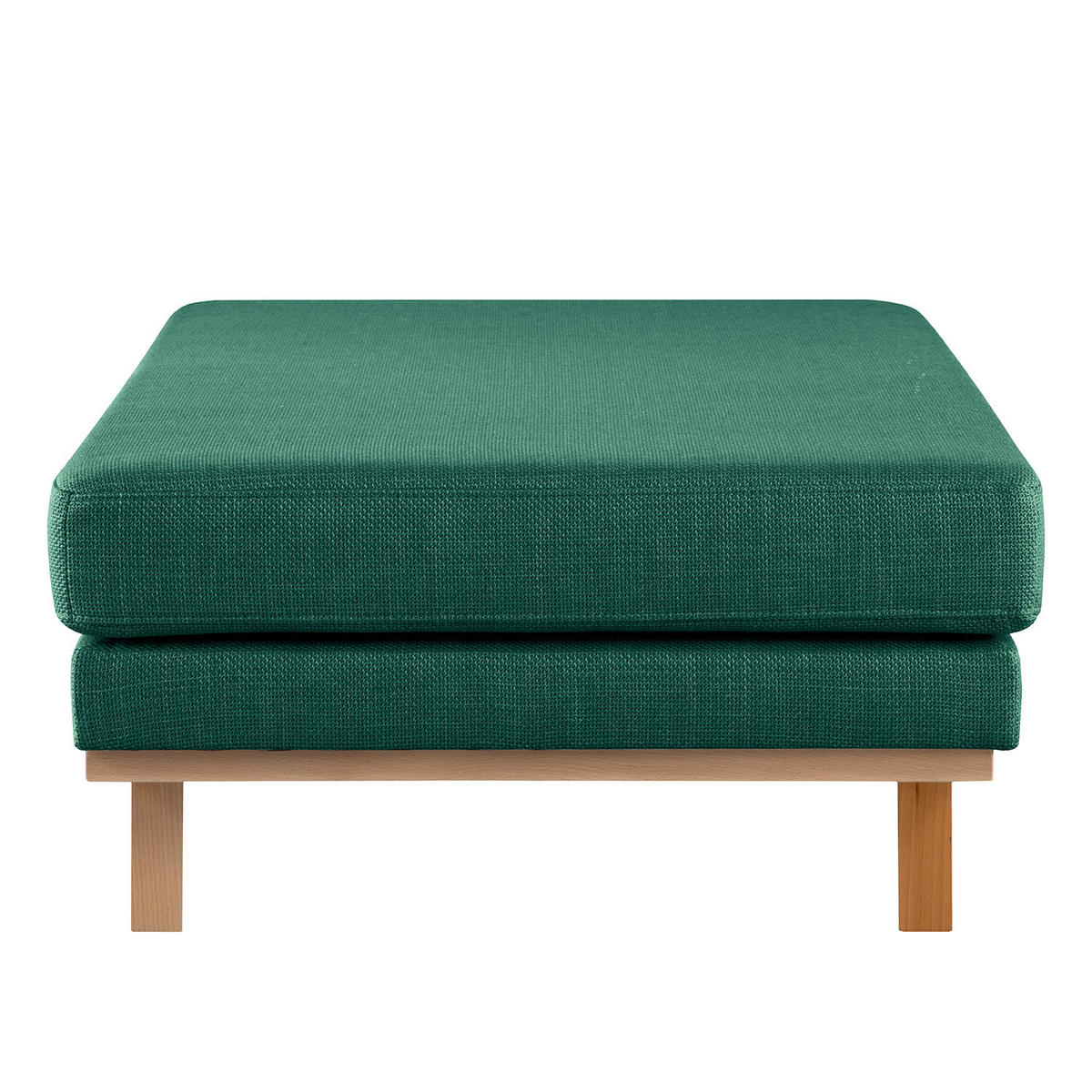 POLSTERHOCKER - Dunkelgrün/Buchefarben, Buchenholz/Textil (85/43/60cm) - home24