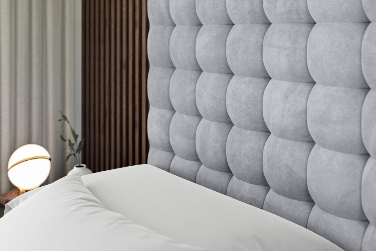 BOXBETT mit H3-Matratze und Lattenrost - VIONE - 140x200 Hellgrau - Hellgrau, Holzwerkstoff (140/200cm) - ALTDECOR