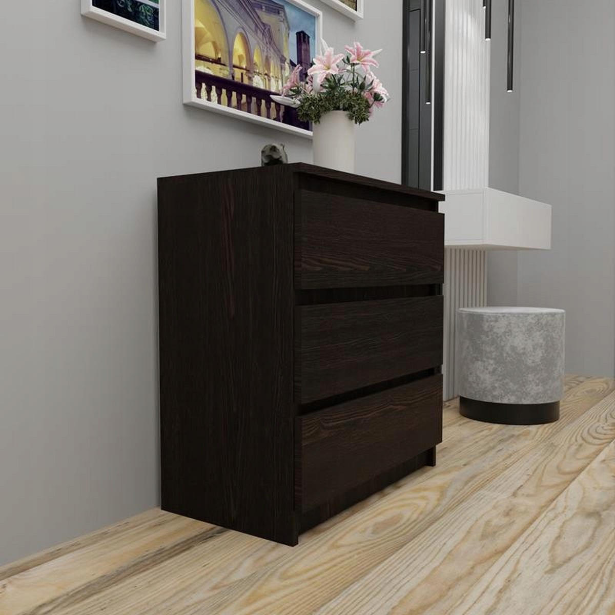 KOMMODE P3 EX3 Wenge 70/40/77 cm - Wengefarben, Holzwerkstoff (70/77/40cm) - Matkam Möbel