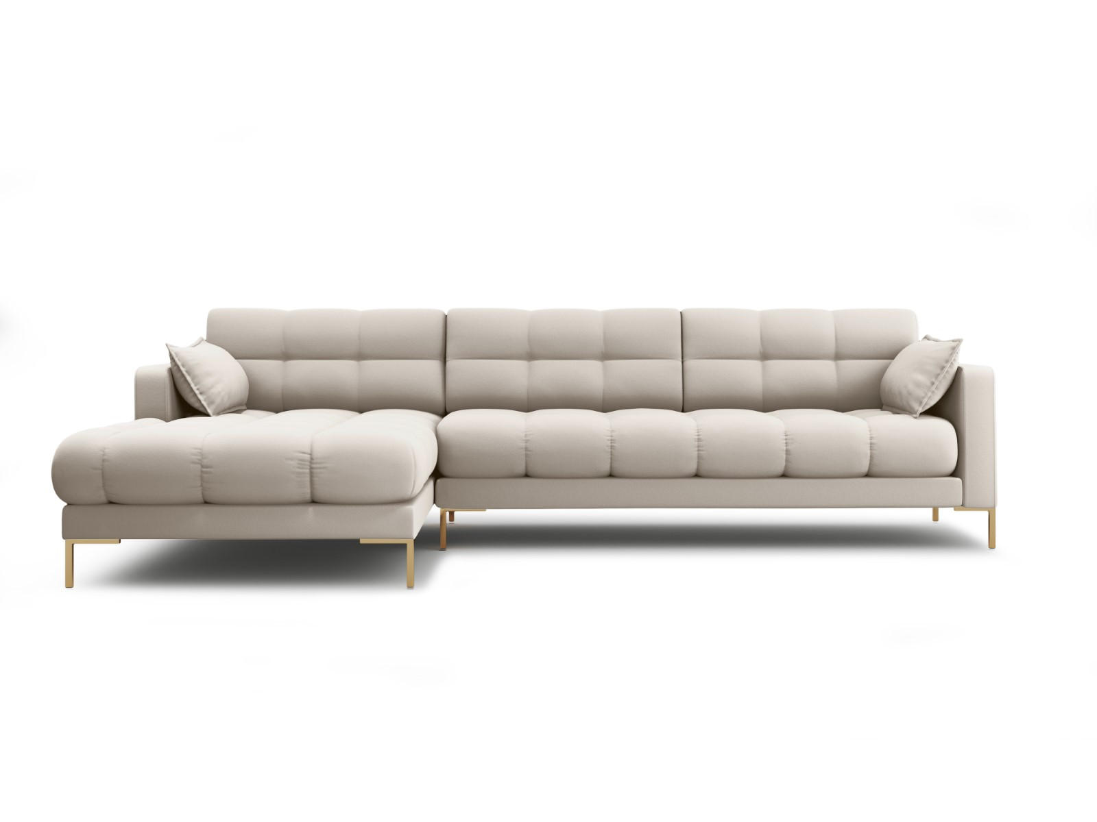 ECKSOFA links Mamaia aus strukturiertem Stoff beige 5 Sitzplätze - Beige, Textil (185/293cm) - Micadoni