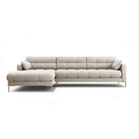 ECKSOFA links Mamaia aus strukturiertem Stoff beige 5 Sitzplätze - Beige, Textil (185/293cm) - Micadoni