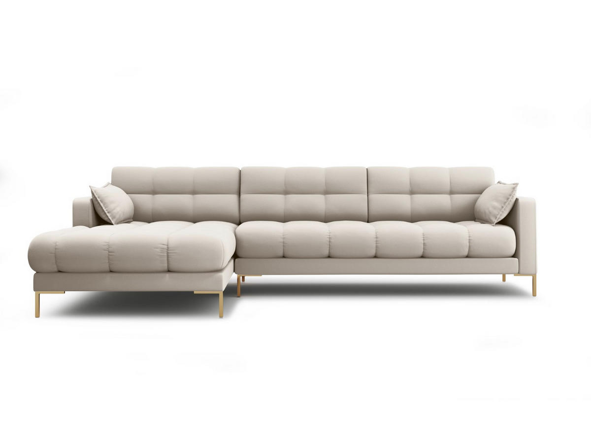ECKSOFA links Mamaia aus strukturiertem Stoff beige 5 Sitzplätze - Beige, Textil (185/293cm) - Micadoni