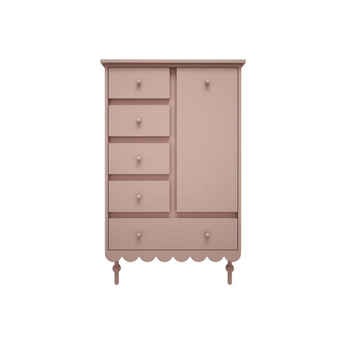 DĚTSKÁ KOMODA Babushka Rose - růžová, kompozitní dřevo (84/140/50cm) - Petits-meubles