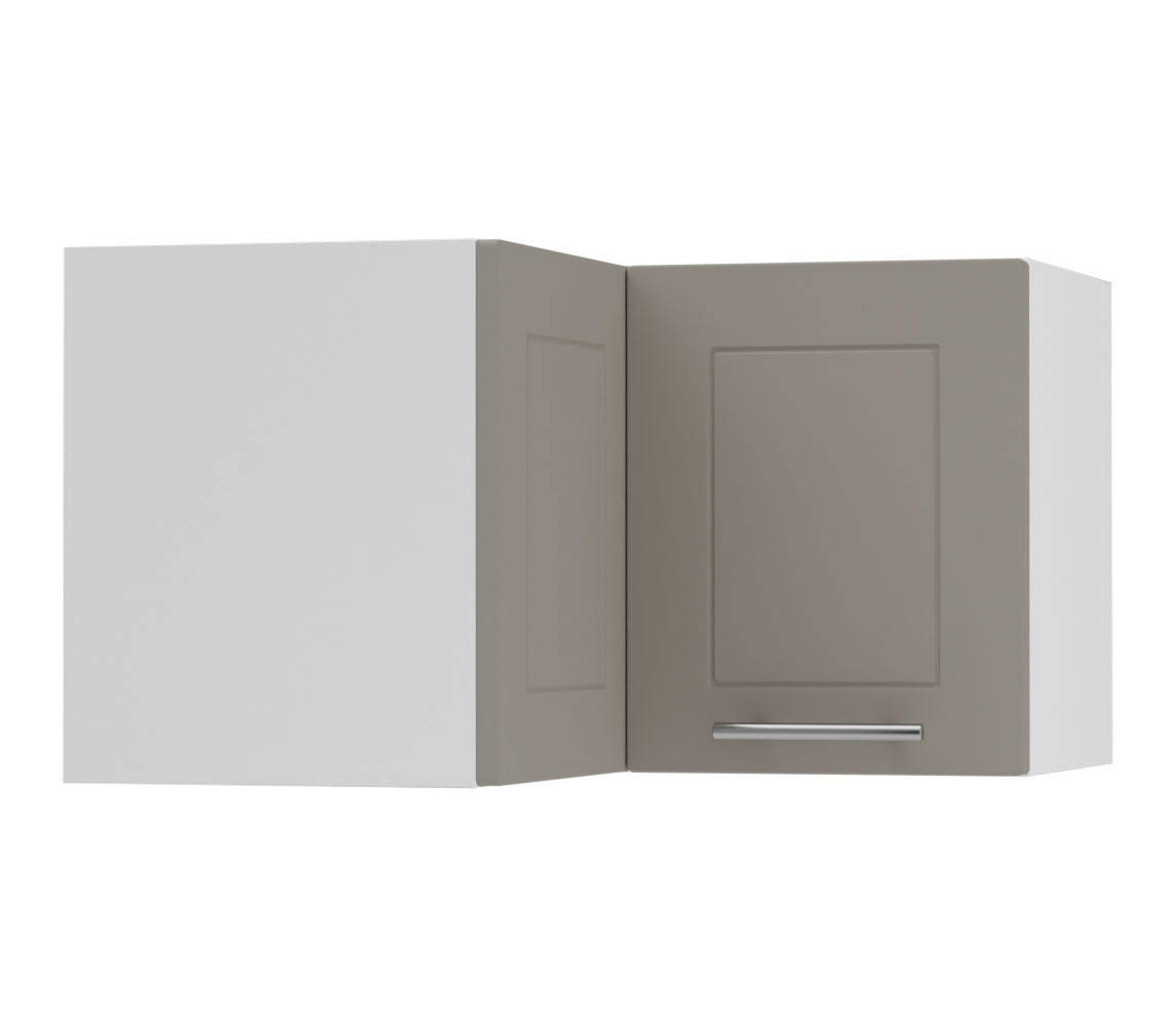 ECKHÄNGESCHRANK Kvantum W12/60/36 Beige Matt / Weiß Matt 60 / 60 / 36cm - Beige/Weiß, Holz/Holzwerkstoff (60/36/60cm) - Feldmann-Wohnen