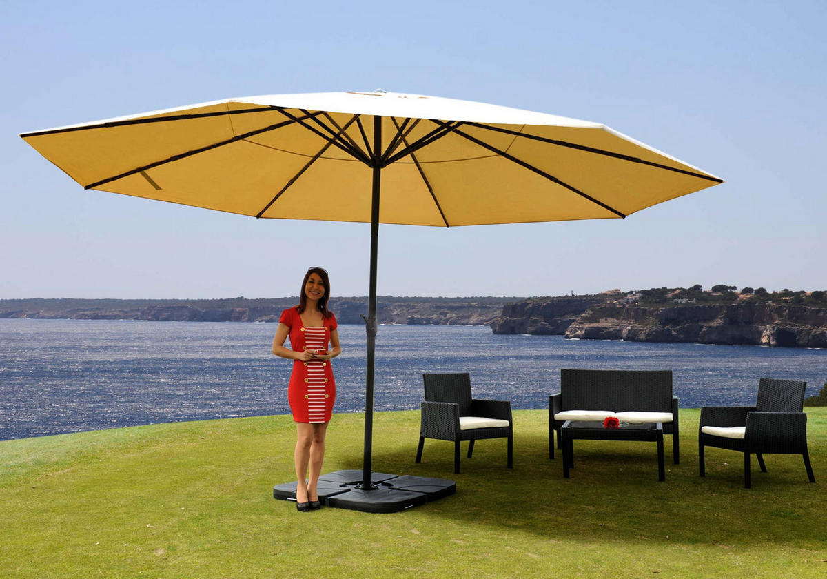 SONNENSCHIRM PRO Cremeweiß - Weiß, Metall (500/500cm) - MCW