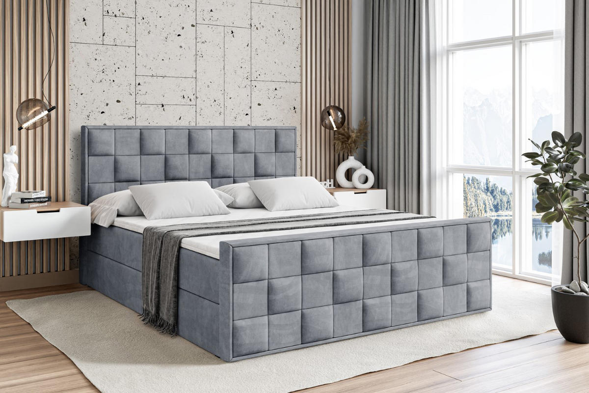 BOXBETT ZAFIRA - 200x200 - H4 - Grau - Grau, Holzwerkstoff (200/200cm) - ALTDECOR