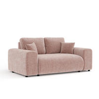 2-SITZER-SOFA Zanzibar Rosa Chenille - Schwarz/Rosa, Holz/Holzwerkstoff (178/79/108cm) - Maison de Reve