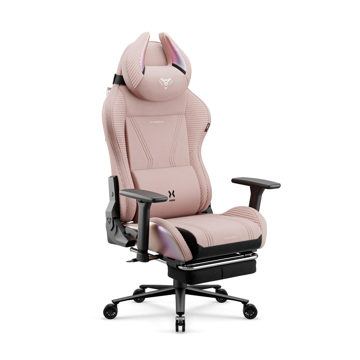 GAMINGSTUHL X-Horn 2.0. - Rosa, Textil (74/122/53cm) - Diablo Chairs