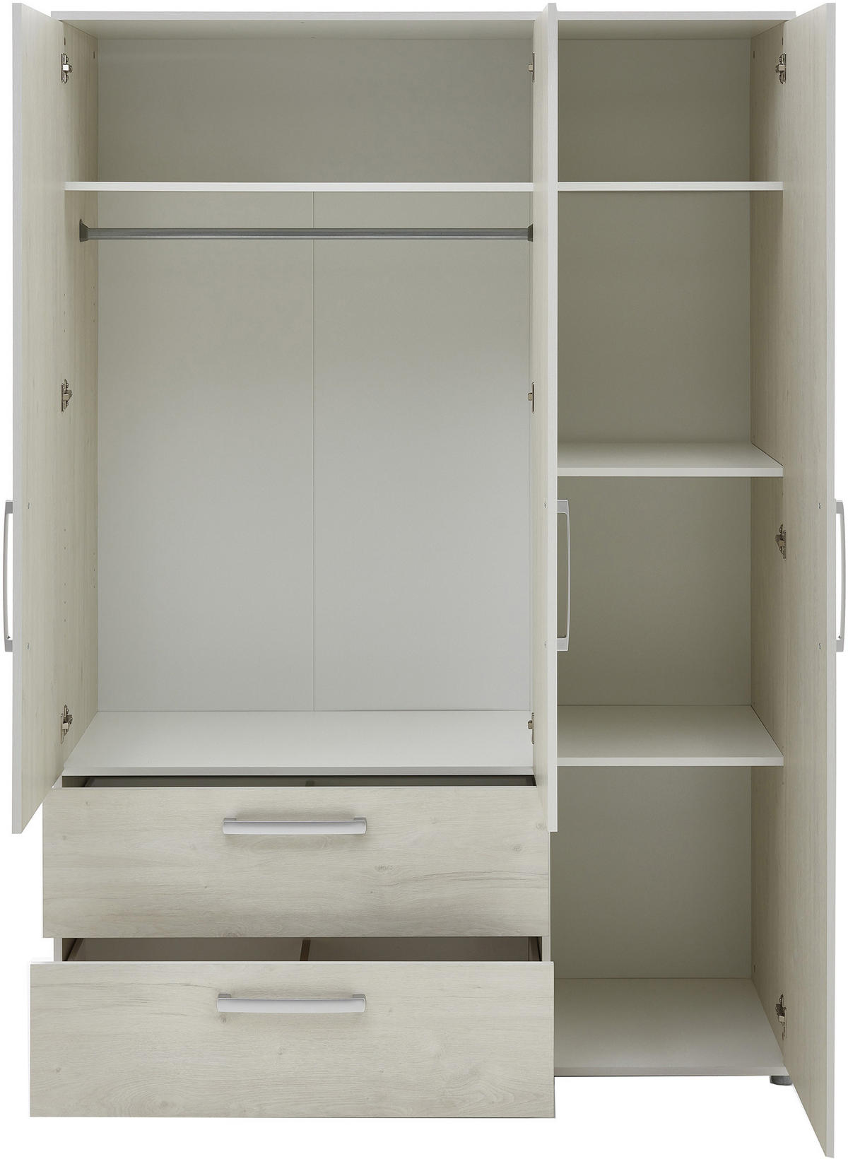 BABYZIMMER SET Emily 3-tlg. - Eichefarben/Silberfarben, Holzwerkstoff/Kunststoff (1/1/1cm) - arthur berndt