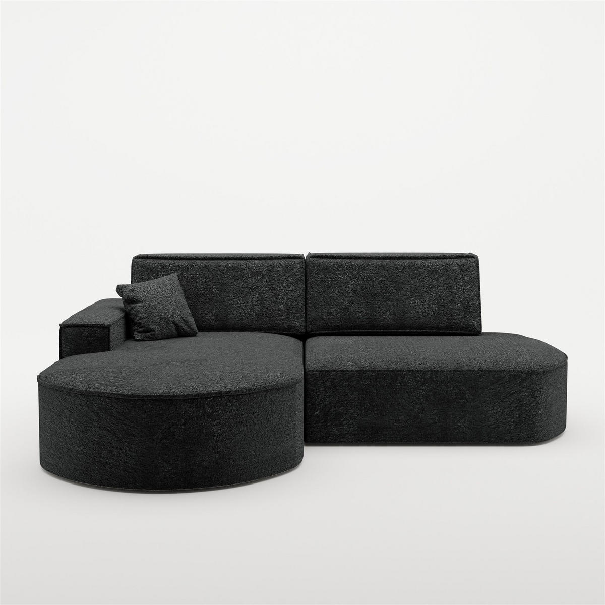 ECKSOFA Venedig Mit Schlaffunktion - Schwarz, Holzwerkstoff/Textil (278/179cm) - Fun Möbel