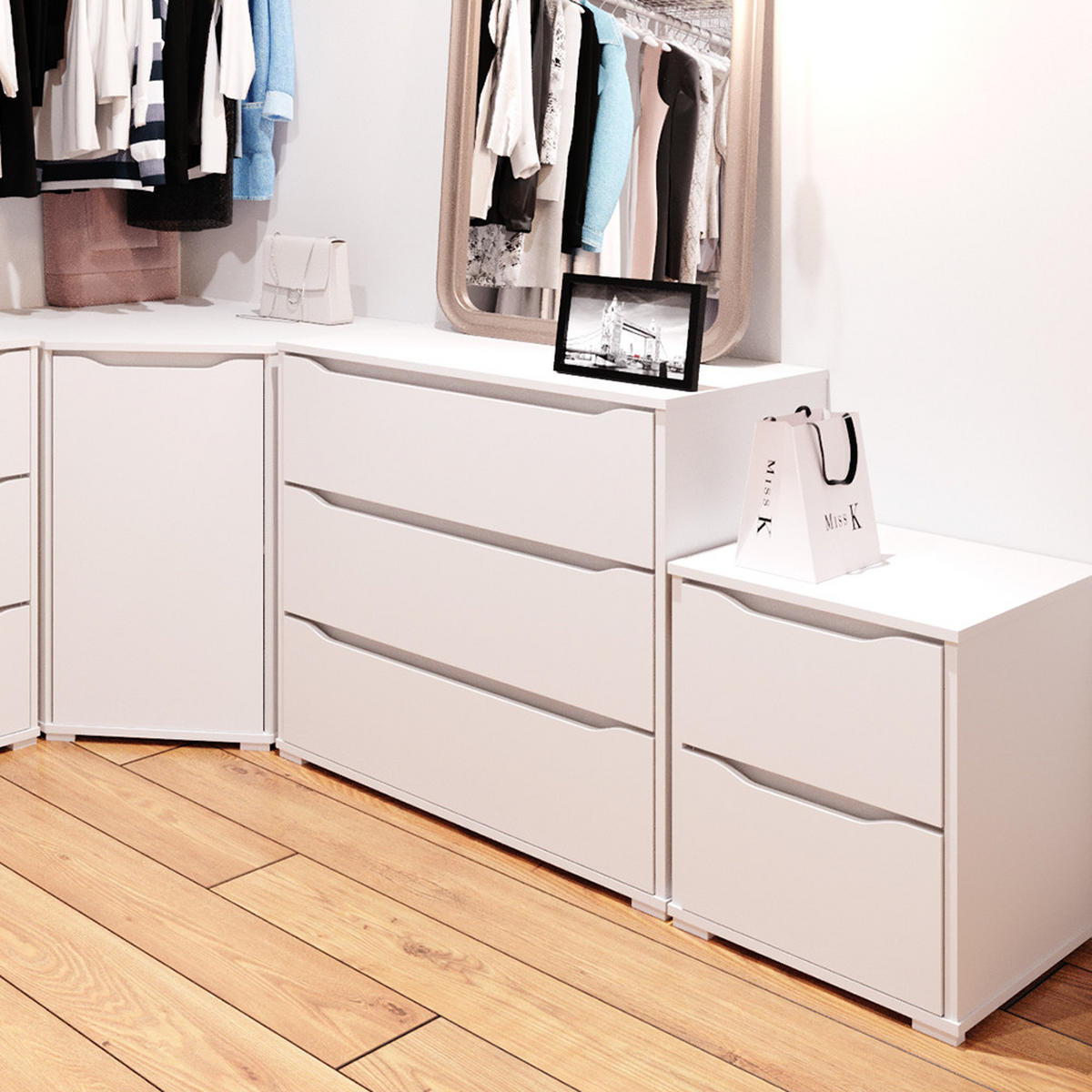 KOMMODE Ruben Weiß 40.2 x 53.6 cm - Weiß, Holzwerkstoff (40.2/53.6/48cm) - Vicco