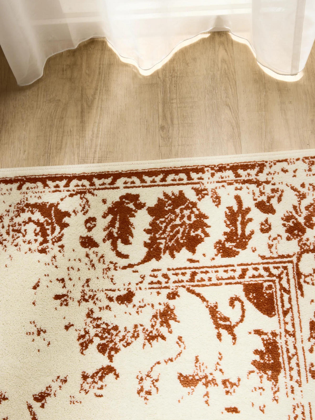 VINTAGE-TEPPICH Suki 200/300 cm - Creme/Orange, Kunststoff (200/300cm) - benuta