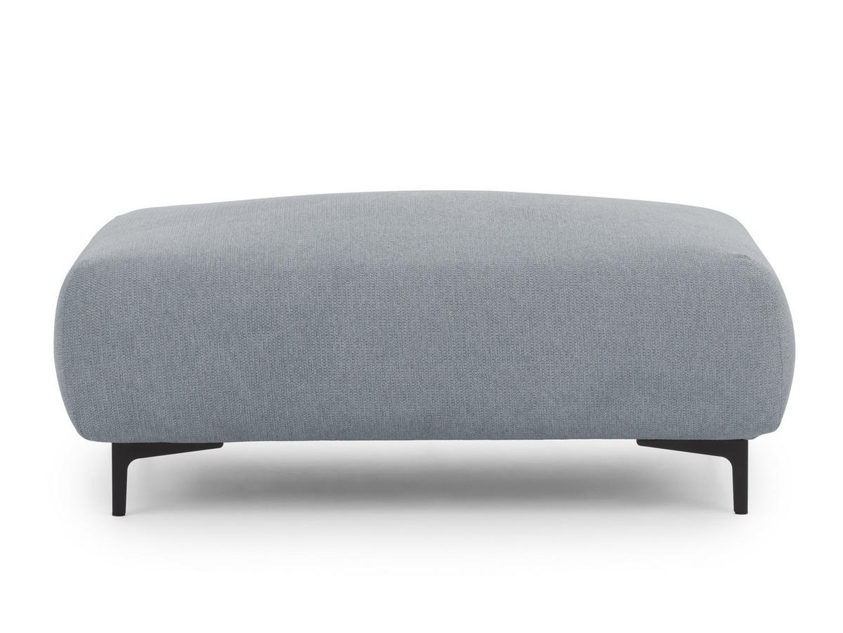 POLSTERHOCKER Cardea in Bubble-Optik aus weichem Grau Strukturstoff mit hohem Sitzkomfort - Schwarz/Grau, Holz/Textil (110/46/65cm) - S-Style Möbel