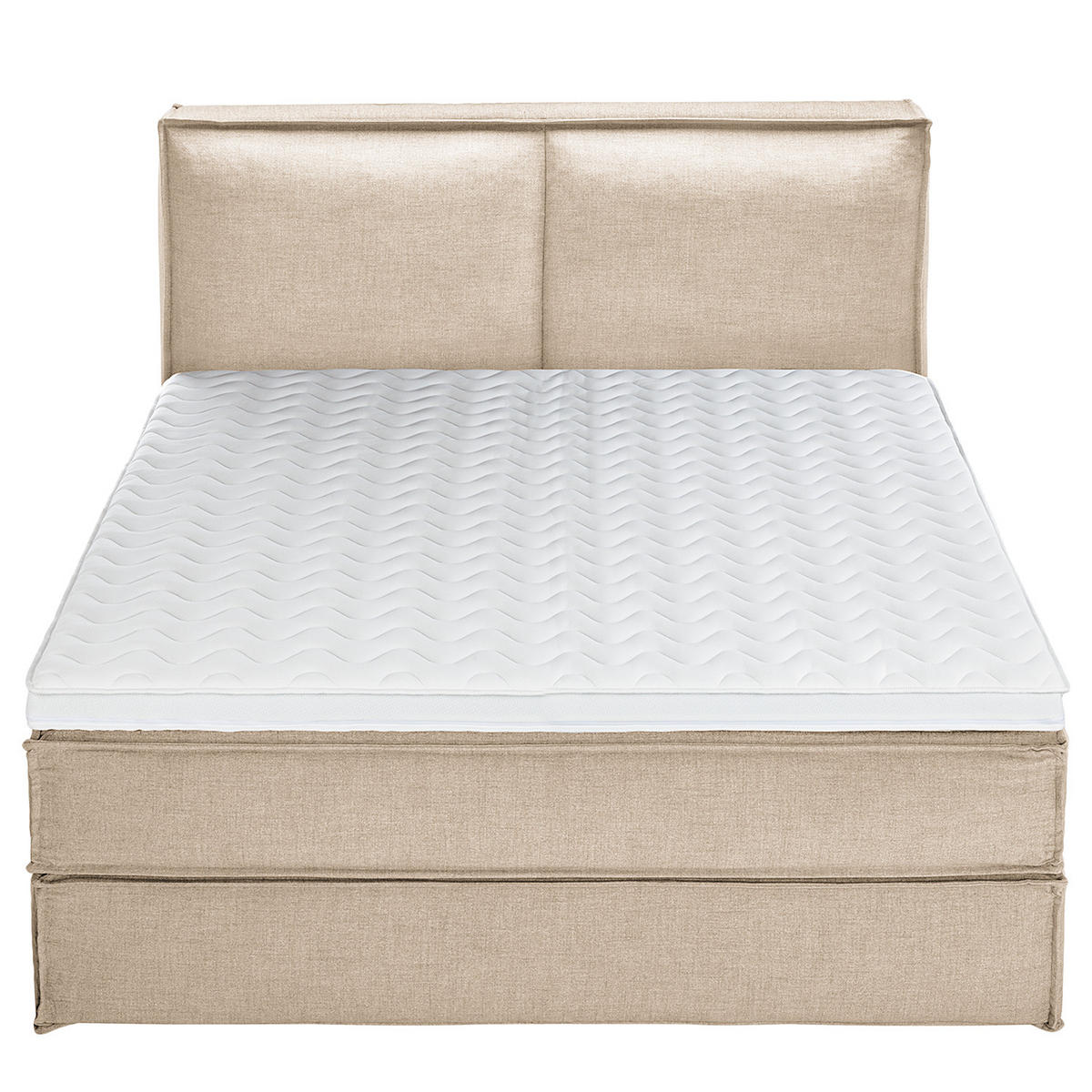 BOXSPRINGBETT mit Kopfteil - Premium - Beige, Textil (180/220cm) - home24