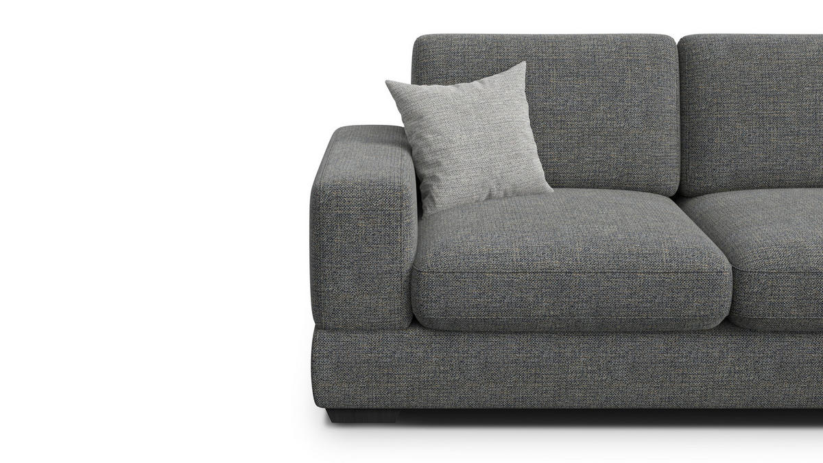 SOFA OTTO 3-Sitzer, anthracit - Schwarz/Grau, Holz/Textil (201/89/98cm) - Courtois Laville