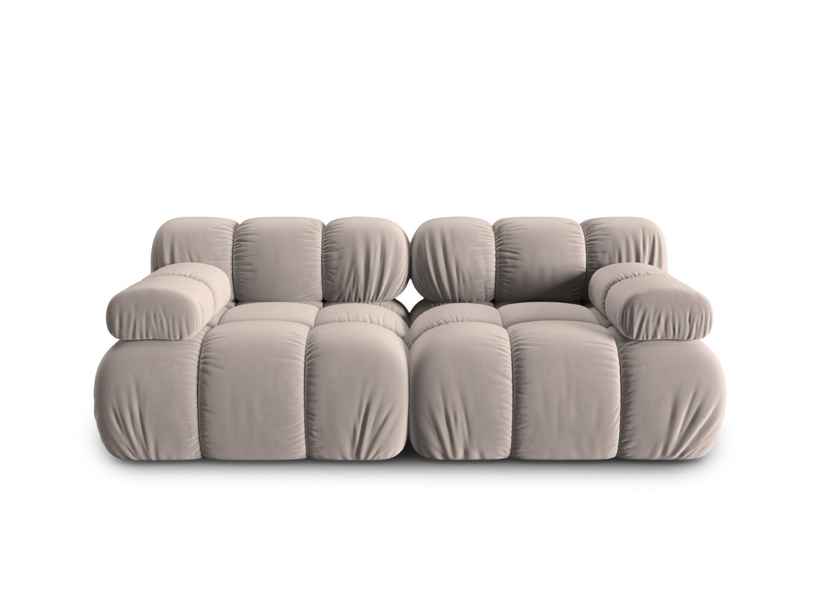 MODULARES-SOFA Bellis aus Samt beige 2 Sitzplätze - Beige, Textil (94/63/188cm) - Micadoni