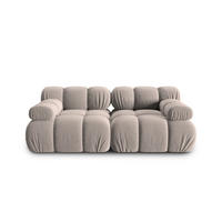 MODULARES-SOFA Bellis aus Samt beige 2 Sitzplätze - Beige, Textil (94/63/188cm) - Micadoni