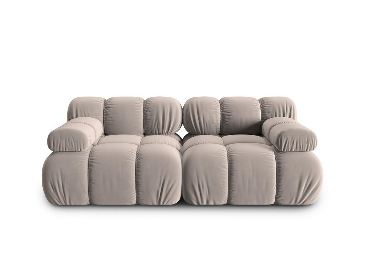 MODULARES-SOFA Bellis aus Samt beige 2 Sitzplätze - Beige, Textil (94/63/188cm) - Micadoni