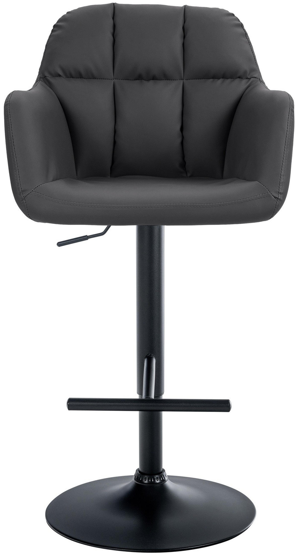 BARHOCKER Natoma Kunstleder 97-118x57x59 cm schwarz - Schwarz, Leder (57/97/59cm) - furnicato