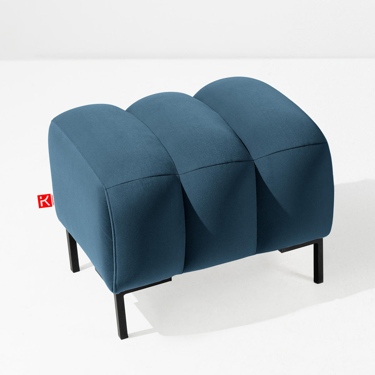 SITZHOCKER Polsterhocker PECCO, Veloursstoff - Schwarz/Rosa, Holz/Textil (60/50/50cm) - KONSIMO®