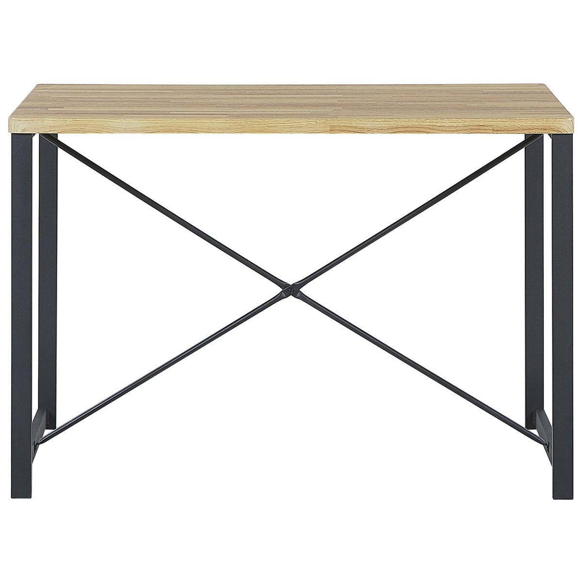 ESSGRUPPE Hellbraun, Schwarz 4-Sitzer 110/70 cm 2 Stühle und Bank Flixton - Hellbraun, Holzwerkstoff (110/86/70cm) - Beliani