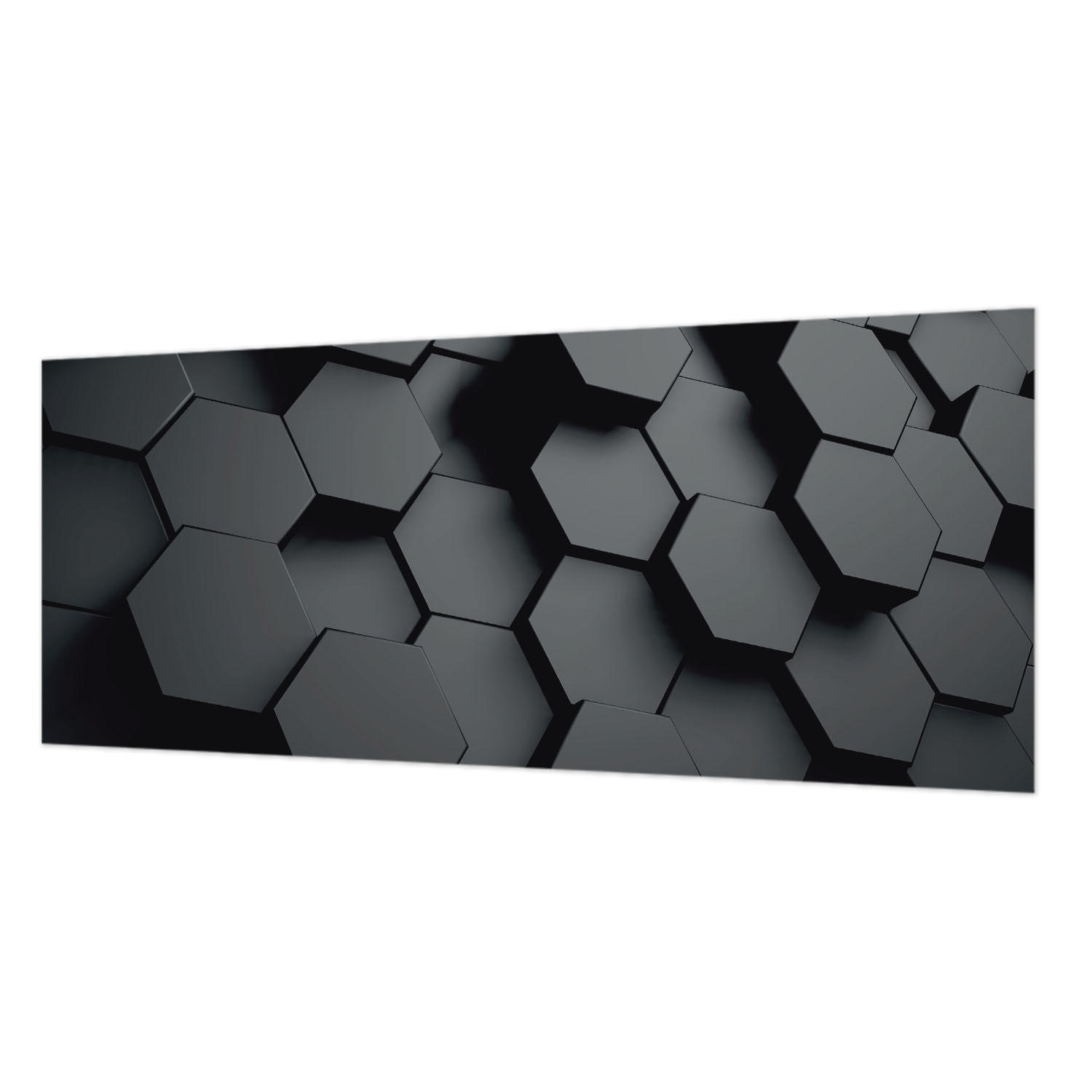 FOTOTAPETE 250x104 cm - 3D-Sechsecke - Schwarz, Textil (250/104cm) - Wallfluent