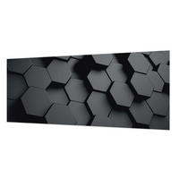 FOTOTAPETE 250x104 cm - 3D-Sechsecke - Schwarz, Textil (250/104cm) - Wallfluent